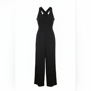 Elegant Black Cross-Back Jumpsuit
